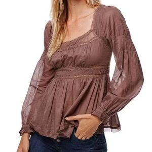 Free People Strangers In Love Top in the color Dune NWT